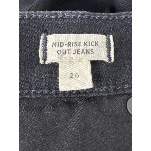 Madewell Mid-Rise Kick Out Crop Jeans in Black Rinse Wash Size 26 - Picture 7 of 13
